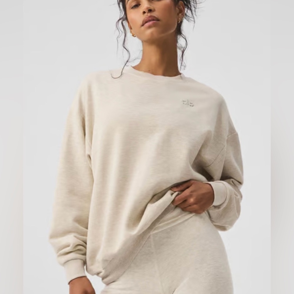 Alo Accolade Crew Neck Pullover - Small - Oatmeal Heather - Good Condition